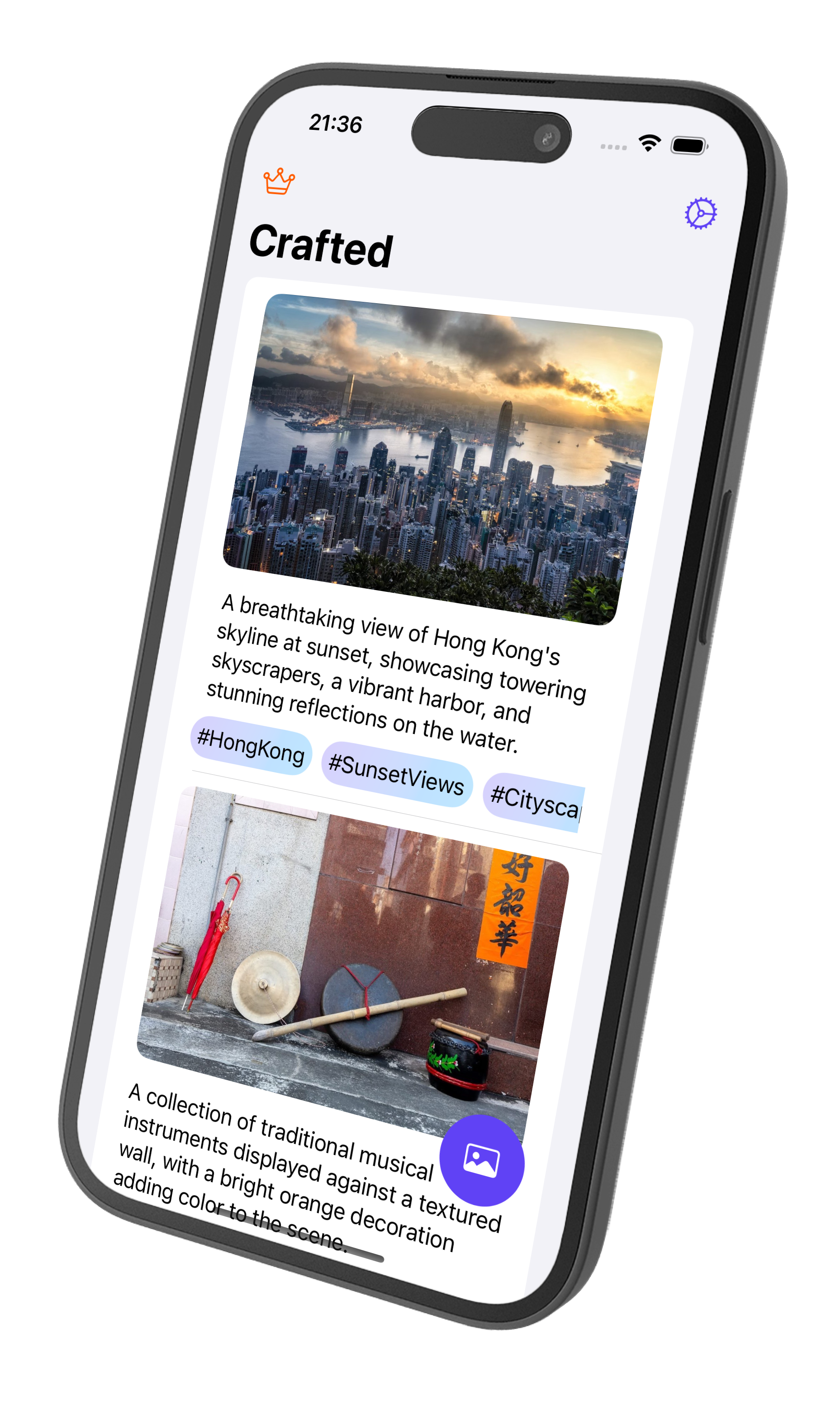 CraftCaption mockup showing social media post preparation